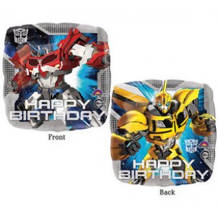 Transformers Double Sided Square Birthday Balloon
